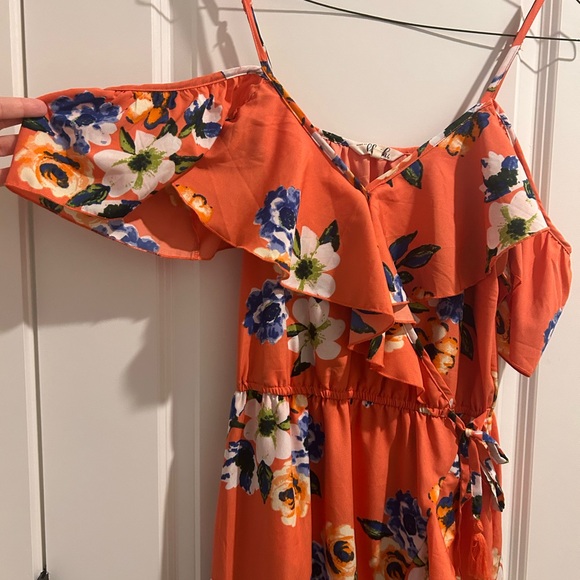 Hint Of Blush Floral Ruffle Maxi Dress - Picture 4 of 8